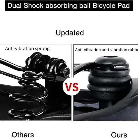 TONBUX Black Leather Comfort Dual Shock 10.6 x 8.2 in Bicycle Seats SU215 - Picture 7 of 7